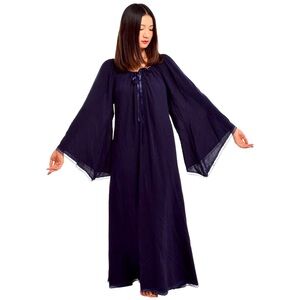 Navy Blue XL Medieval Dress Renaissance Pirate Faire Celtic Chemise Under Dress